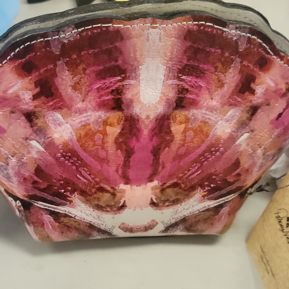 Patricia Nash Artistic Pink and Brown Cosmetic Bag